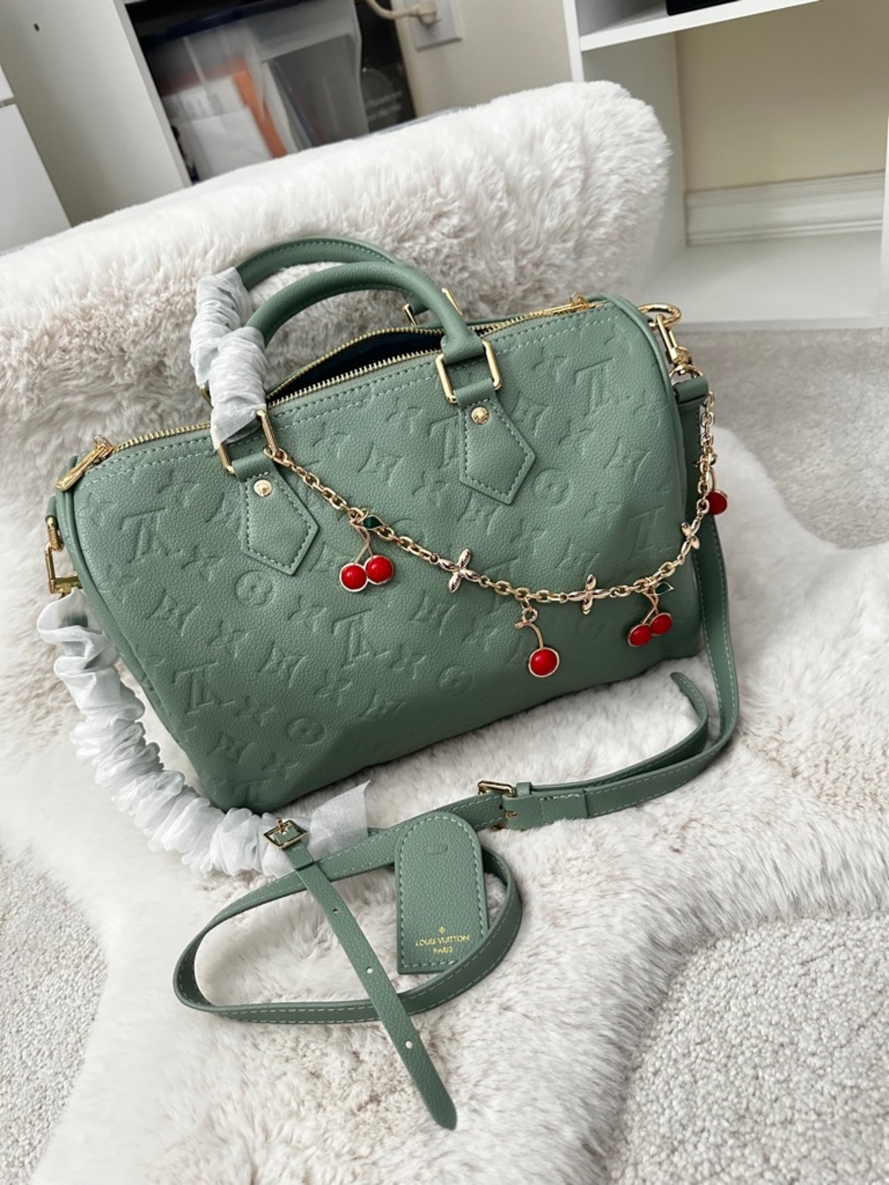 Mint Green 30cm Top Handle Crossbody, Shoulder Strap Satchel soft speedy